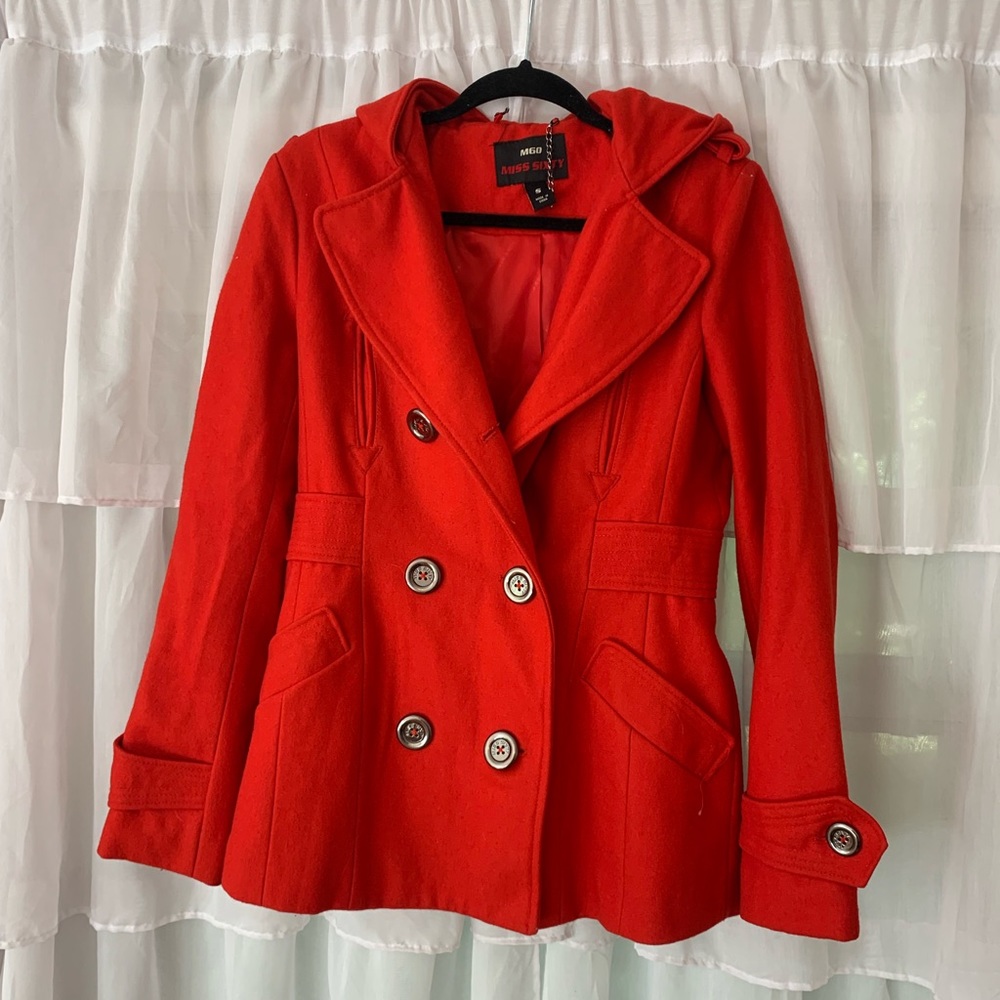 miss sixty orange pea coat